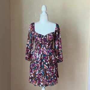 B. Smart Multicolor Floral Long Sleeve Dress